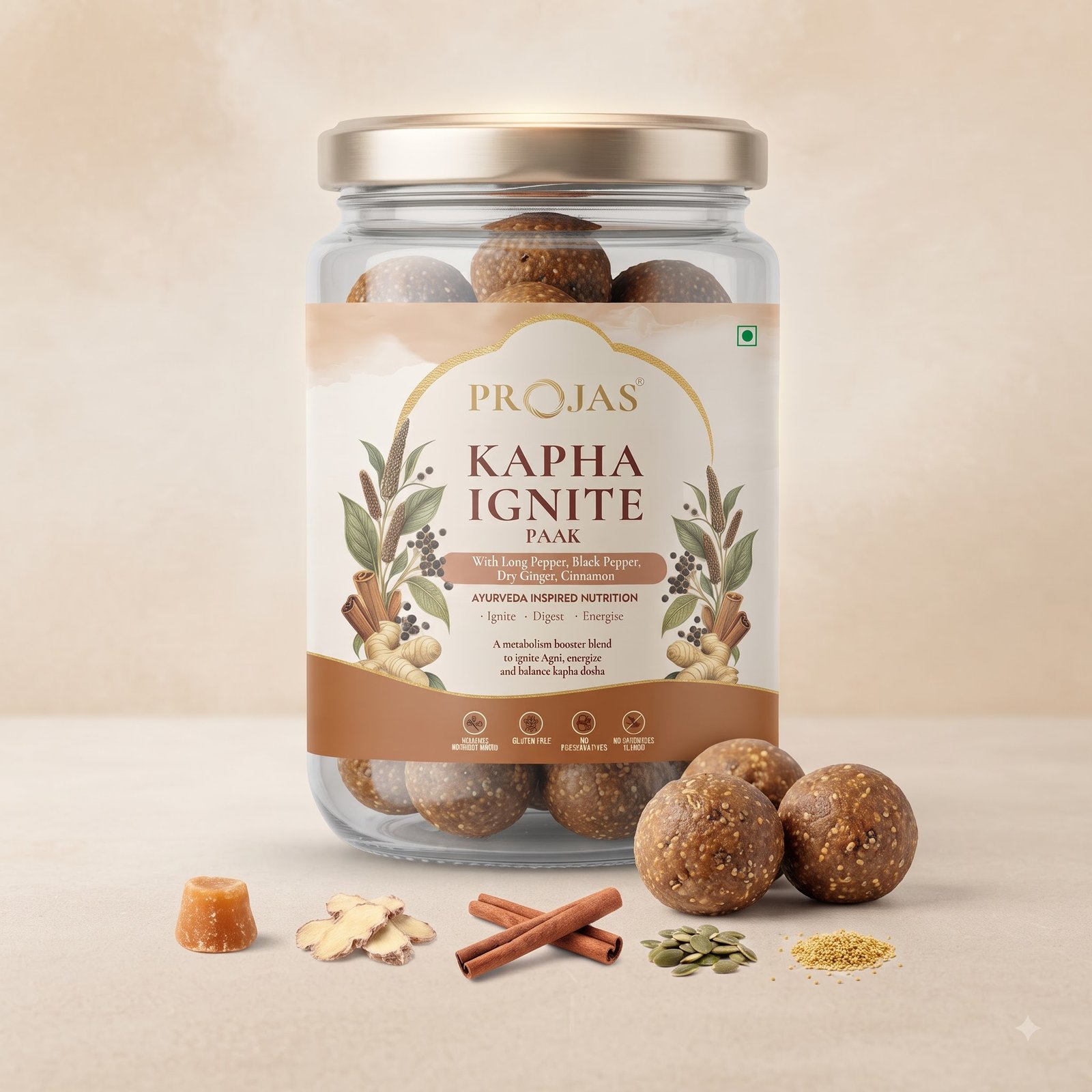 Kapha Ignite Ayurvedic ladoos jar